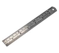 Règle Faithfull en acier inoxydable 150 mm (6 po) - Règle de marquage et de mesure avec double graduation métrique et impériale, tableau de conversion et trou de suspension