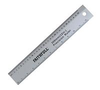 Règle Faithfull en aluminium 300 mm (12 pouces) - Règle de marquage et de mesure avec double graduation métrique et impériale, tableau de conversion et trou de suspension