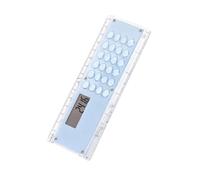 Règle fine de 15 cm avec double échelle et calculatrice numérique intégrée à 8 chiffres pour activités créatives à l'école, au bureau comme cadeau de Noël, règle avec mesure et calcul