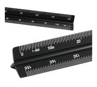 Règle Kutch, Règle 31.2cm Triangulaire et Règle Architecte en Aluminium Anodisé Noir, Échelles Métriques Laser Gravées (1:100/200/250/300/400/500), Outil Précis pour Pros et Étudiants