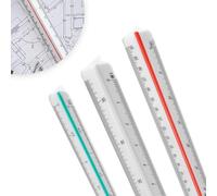 Règle Kutch Triangulaire Effilée 30cm - Lot de 3 -Échelles Multiples Dessin | 1/20, 1/25, 1/50, 1/75, 1/100, 1/125, 1/200, 1/250, 1/300, 1/400, 1/500 - Pour Architectes,Ingénieurs, Étudiants en Technique
