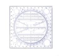 Règle mathématique rotative multifonction avec double échelle de mesure pour des tâches de dessin et d'ingénierie précises, rapporteur portable en acrylique pour étudiants et (noir)