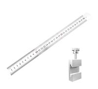 Règle multiéchelle professionnelle avec poignée, Silver 30CM | Échelles multiples et poignée antidérapante pour des projets de menuiserie et de bricolage de précision avec trou