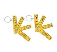 Règle Pliante ABS 2 Pièces Règle Pliable Portable de 0,5 M avec Porte-clés pour la Pose de Carreaux de Menuiserie Projets de Bricolage Matériau ABS Durable 50 cm 19,7 Pouces (Jaune)