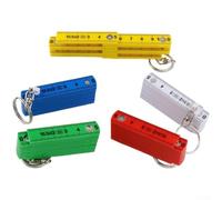 Règle pliante en plastique - Porte-clés - Règle de mesure souple pour l'école, le bureau, l'artisanat - Couteau articulé compact avec métrique pour échelle (rouge)