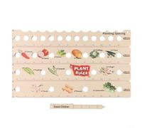 Règle pour plantes en bois avec trous pour un espacement précis des légumes et outils de jardinage haute densité comprenant truelle manuelle pour débutants et experts Couleur bois naturel Environ 35,5
