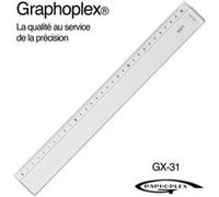 Règle transparente 1 biseau + bosselage 30 cm - graphoplex G