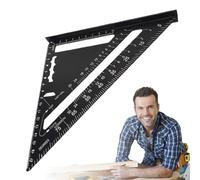 Règle Triangle en Métal - Rapporteur Métrique - Rapporteur Géométrique en Métal pour des Mesures Précises en Dessin, en Ingénierie, en Architecture, en Travail du Bois et en