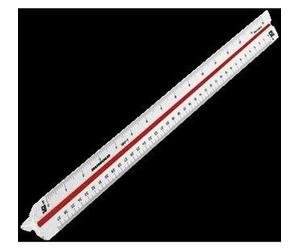 Règle triangulaire 30cm graduation architect 1 plastique blanc paquet de 15 pièces