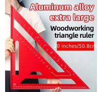 Règle triangulaire de précision en alliage d'aluminium, rapporteur multifonction pour le travail du bois, règle d'angle de précision en aluminium pour le travail du bois - Règle triangulaire avec bord