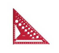 Règle triangulaire en alliage d ' aluminium rouge, outil de marquage multifonction pour la mesure du travail du bois et le calcul d ' angles, instrument de marquage à angles multiples