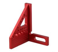 Règle triangulaire en alliage d'aluminium avec butée d'angle réglable pour marquage de ligne parallèle alignement vertical et positionnement des forets (rouge)