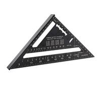 Règle triangulaire en alliage d'aluminium de 17,8 cm - Noir - Équerre - Haute précision - Outil de mesure pour ingénieur, charpentier (système métrique)