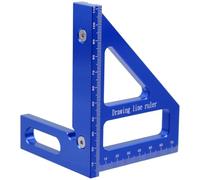 Règle Triangulaire en Aluminium Bleu 45 90° pour Travail du Bois