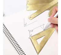 Règle triangulaire en laiton pour mesure d'angle et calcul linéaire de la distance dans les travaux de rédaction académiques et professionnels (C)