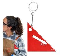 Règle triangulaire en pour le travail du bois | Aluminium | Rapporteur portable Mini outil d'angle carré avec porte-clés de charpentier en aluminium pour la mesure