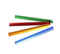 Règles d'échelle Triangulaire En Aluminium Règle à échelle triangulaire en aluminium colorée de 15cm, 2 pièces, alliage métallique Regua