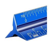 Règles d'échelle Triangulaire En Aluminium Règle d'échelle architecturale, échelle d'architecte impériale de 12'', règle d'ingénieur for les plans, dessin triangulaire en aluminium(Blue)