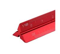 Règles d'échelle Triangulaire En Aluminium Règle d'échelle triangulaire en aluminium de 15cm 30cm 1:20-1:600 échelle métal d'alliage(15cm-large red)