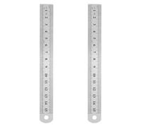Réglet Plat en Acier Inoxydable 15cm Métrique, Lot de 2