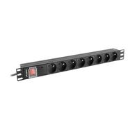 REGLETA LANBERG RACK PDU 19 "(1U, 16A, 6X 230V PL, 2M, NEGRO) PDU-06E-0200-BK