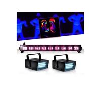 Réglette Barre Néon Lumière noire 9x3WFLUO BLACK LIGHT Halloween + 2 Mini LEDSTROBE LED