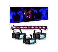 Réglette Barre Néon Lumière noire 9x3WFLUO BLACK LIGHT Halloween + 3 Mini LEDSTROBE LED