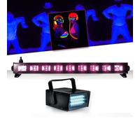 Réglette Barre Néon Lumière noire 9x3WFLUO BLACK LIGHT Halloween + Mini LEDSTROBE LED
