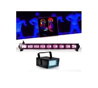 Réglette Barre Néon Lumière noire 9x3WFLUO BLACK LIGHT Halloween + Mini LEDSTROBE LED