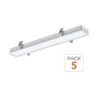 Réglette Encastrable LED 120cm 35W Blanc (Lot de 5) - Blanc Froid 6000K - 8000K