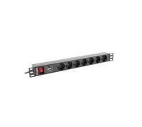 Réglette - LANBERG - 1U - 16A - 7 Prises - 2M - Noir