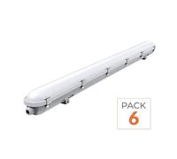 Réglette LED 120cm Étanche IP65 CCT - Puissance Ajustable 22/28/34/40W - 3000K/4000K/6500K - Pack de 6