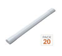 Réglette LED 60cm 20W IP40 - Pack de 20 - Blanc Neutre 4000K - 5500K