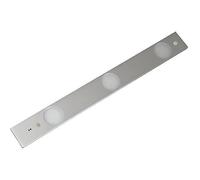 Zenitech - Réglette LED ultraplate 3 spots 6,2W + détecteur de mouvement - Inox brossé Argent G