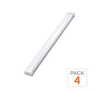 Réglette LED étanche 120cm 36W IP65 - Pack de 4 - Blanc Neutre 4000K - 5500K