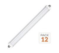 SILAMP Réglette LED étanche 150cm 48W IP65 120lm/W Interconnectable - Pack de 12 - Blanc Froid 6000K - 8000K