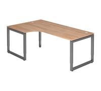 REGO 82 G | Bureau 200 x 120 réglable en hauteur Noyer/Graphite