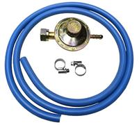 Régulateur basse pression cuisines barbecue gaz + 2 m tuyau GPL + 2 colliers de serrage, bleu ciel