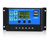 Régulateur de charge de panneau solaire PWM, 12 V/24 V, 20 A, écran LCD, double port USB
