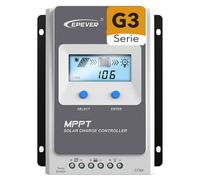 Régulateur de charge MPPT 30A 12V/24V avec écran LCD, borne négative à la masse