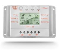 Régulateur de charge solaire 20A, 12V/24V, avec écran LCD, technologie MPPT et PWM