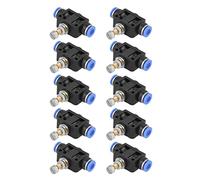Régulateur de Débit D'air Pneumatique, 10 Pièces/ensemble Contrôleur de Vitesse Enfichable Connecteur de Vanne de Contrôle de Débit D'air Pneumatique de 6 Mm pour Tuyauterie