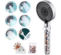 Régulateur de débit de douche Ibenzoa® avec filtre fin en céramique et disque rotatif – pression d'eau stable, économie d'eau, boîtier en thermoplastique, compatible avec les raccords de douche standa