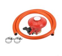Régulateur de gaz propane 37 mbar pour Calor 27 mm à clipser, valve réductrice basse pression avec option de tuyau pour réchauds de camping, barbecues et chauffages de terrasse (avec tuyau de 1 m)