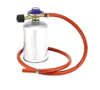 Régulateur de gaz réglable 30 mbar en laiton avec 1,2 m | Collier de serrage pour cylindres Campingaz 901 904 907 pour réchaud extérieur