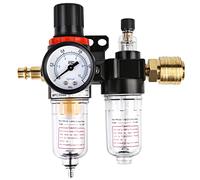 Regulateur de Pression,1/4" Filtre régulateur séparateur d'huile piège d'humidité avec Manomètre und Raccord Rapide Air Comprimé,Filtrez l'Humidité Séparateur D'air et Protégez les Outils à Air