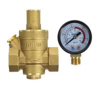 Régulateur de Pression D’eau 3/4 Pouces avec Manomètre en Laiton | Dn20, Réglage 0,1 à 0,8 Mpa, Usage Résidentiel, Installation Facile, Couleur Or