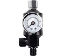 Régulateur de pression d'air avec filtre et vanne de vidange pour outils de pulvérisation, filetage 6,35 mm, séparateur d'eau et d'huile, accessoire pneumatique en alliage d'aluminium noir