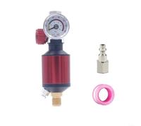 Régulateur de pression d'air avec séparateur d'huile et jauge 0-140 psi pour pistolets pneumatiques outils système compresseur couleur argent (rouge)