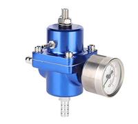 Régulateur de pression de carburant, 0-140psi réglable en alliage d'aluminium Régulateur de pression de carburant réglable universel à membrane intégrée Fpr avec support (bleu)